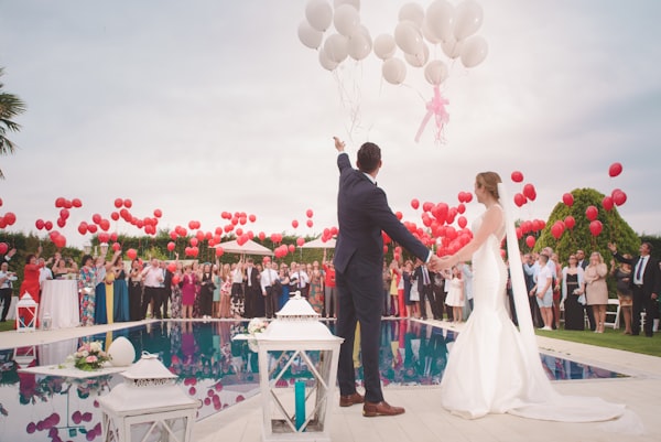 Wedding celebration with balloons
